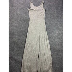 Stephanie B Henley Maxi Dress Womens XS Grey Pima Cotton Sleeveless V-Neck